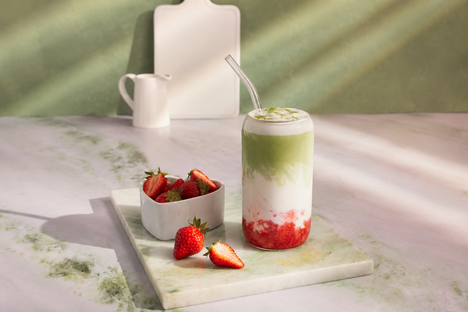 gr-Strawberry matcha latte